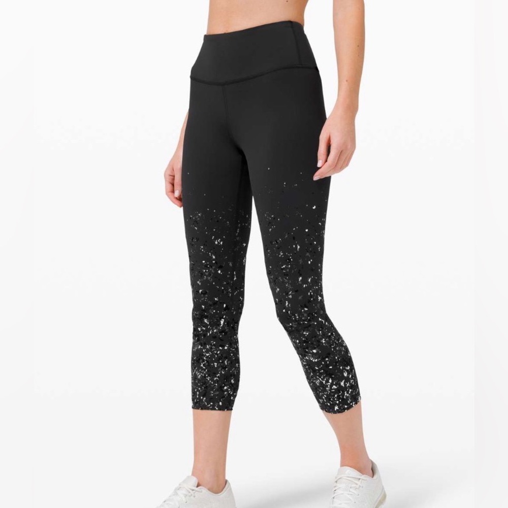 Lululemon Speed Wunder Mid Rise Crop Legging 23" Speckle Shine